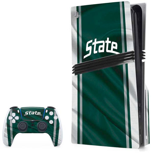 Michigan State University Jersey Grey PS5 Pro Disk Bundle  Skin